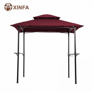 8 \\\\ \'x 5 \\\\\' Canopy Top Grazbo Gazebo Outdoor Patio Barbecue Gazebo Shelter مع إطار فولاذي قوي ، أحمر